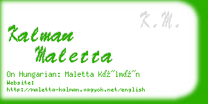 kalman maletta business card